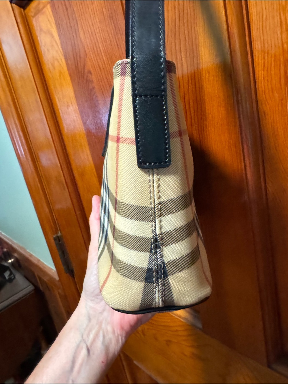 Burberry Nova Check Mini Shoulder Bag in Beige and Black - Picture 3 of 8